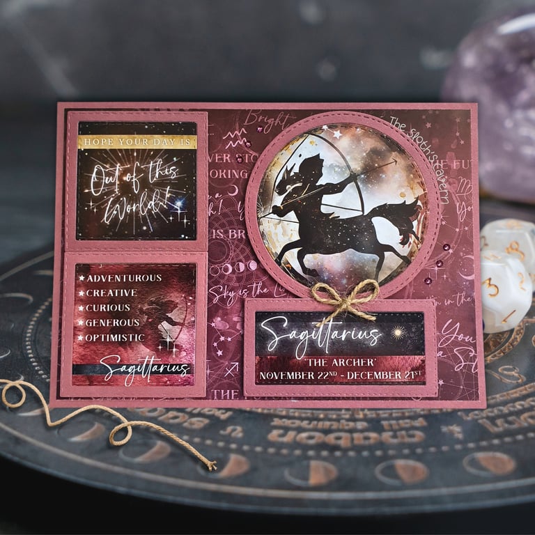 Sagittarius Zodiac Sign Card, November- December Birth Sign, Astrological Sign