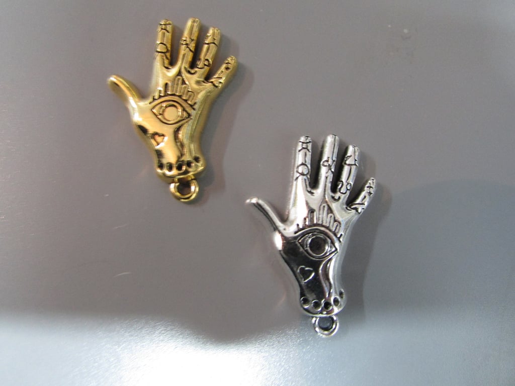 Gold or Silver Mystic Hand Jewellery making charm pendant