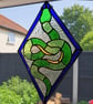 Stained Glass Coiled Snake Suncatcher 
