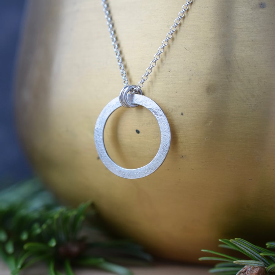 Textured Sterling Silver Necklace - Minimalist Handmade Jewellery