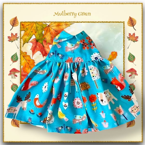 Turquoise Woodland Creatures Dress