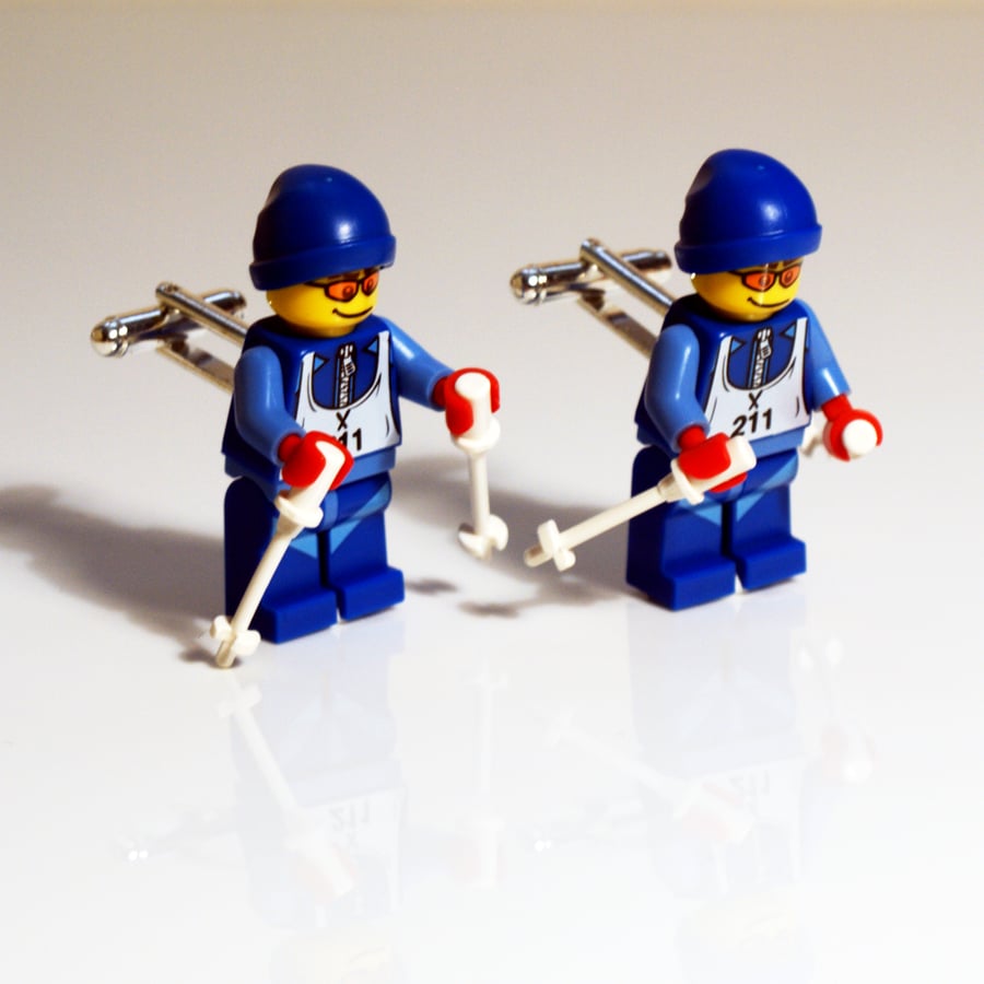 Lego Skier Cufflinks Skiing Lego Figures