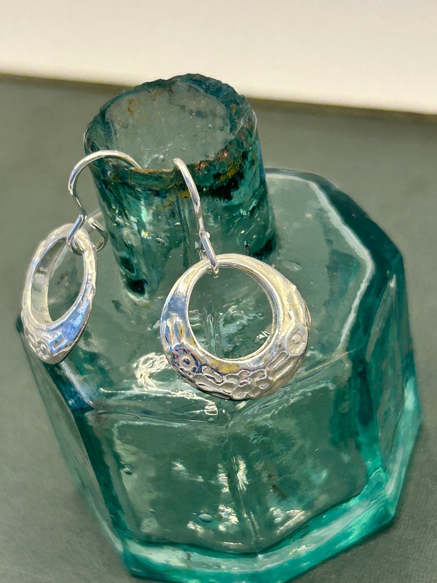 Fine Silver Dangle Earrings with Sterling Silver Ear Wires