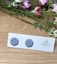 Blue Flower Polymer Clay Stud Earrings - Handmade Jewellery 