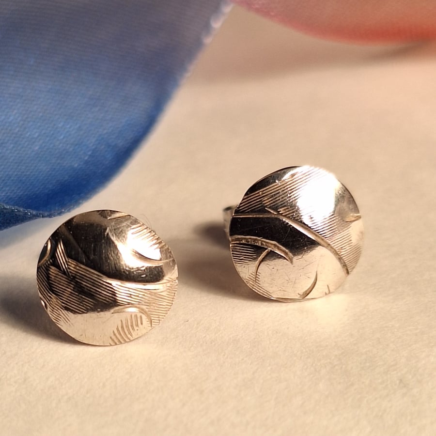 Small Textured Silver Studs