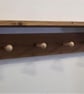 Handcrafted Wooden Mug Rack Artisanal Kitchen Shelf with Cup Pegs Made in Cornwa - Image 4