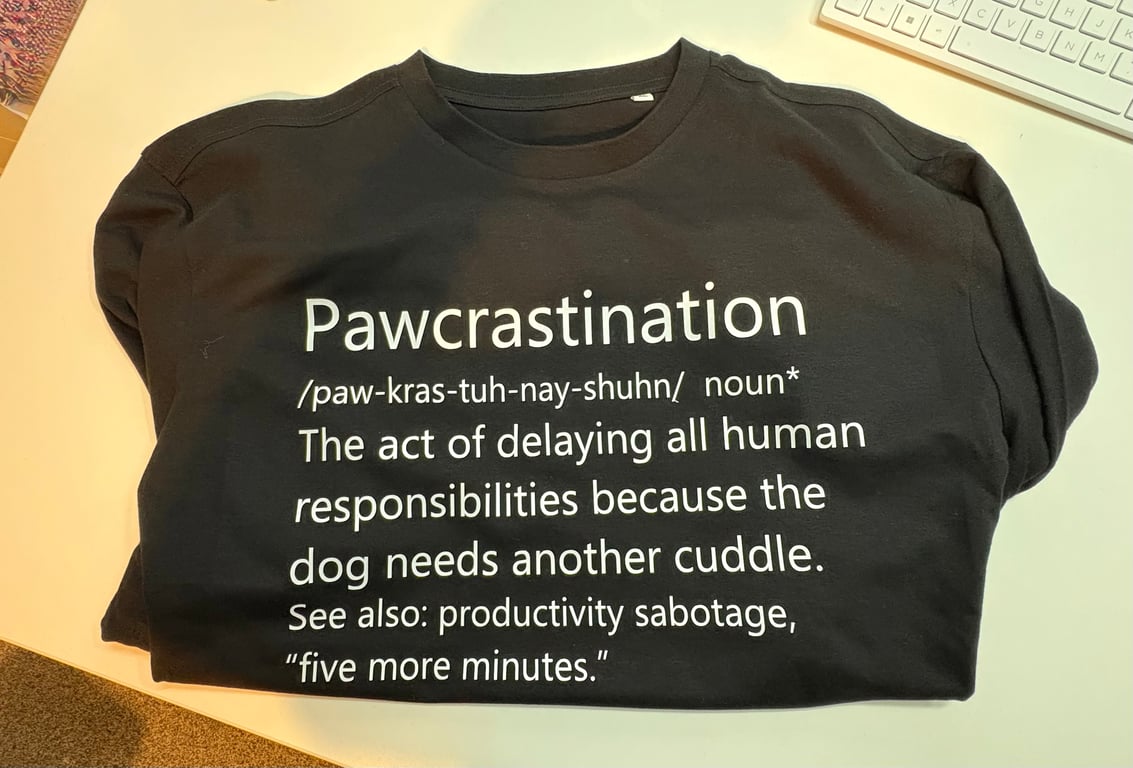 Funny Dog Lover TShirt  Pawcrastination: The Art of Delaying Life for Cuddles