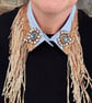 Sky Blue & Gold Vintage Crystal Detachable Collar -Sequinned Festival Accessory  - Image 9