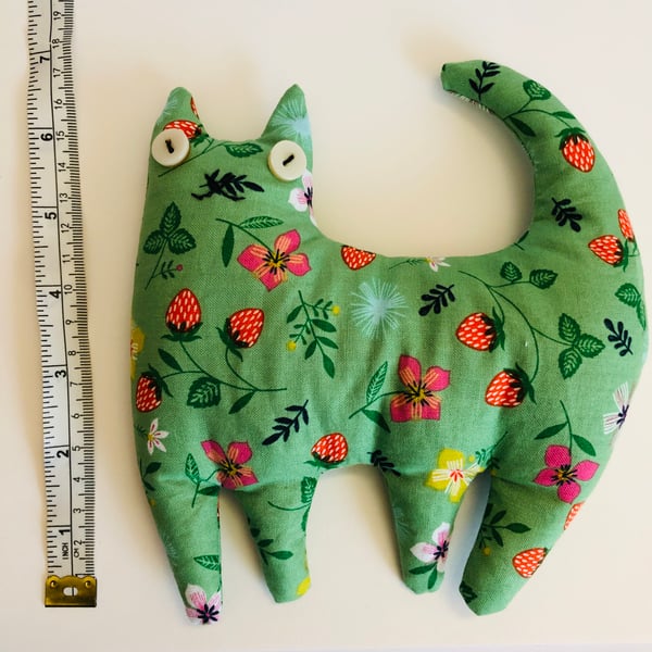 Strawberry Flower Weighted Cat Bookmark Emotional Support Book Buddy