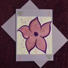 Spring flower handmade blank card with lilac envelope