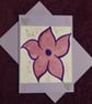 Spring flower handmade blank card with lilac envelope