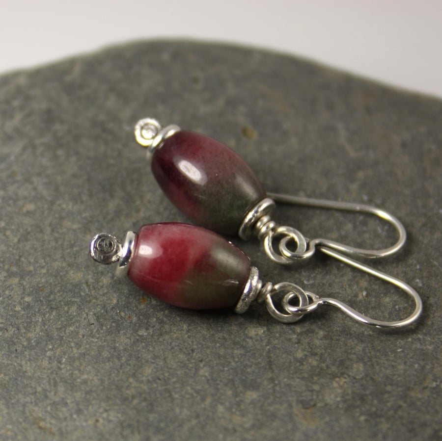 Tourmaline and silver earrings