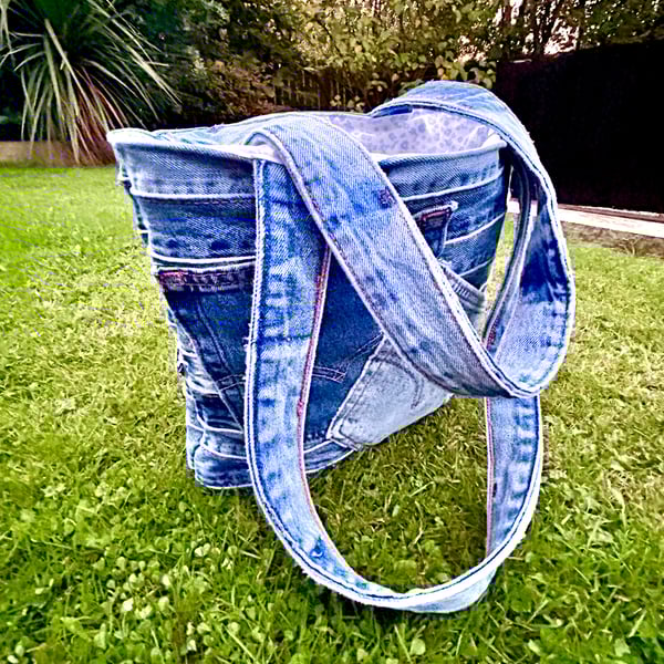 Denim waistband tote bag