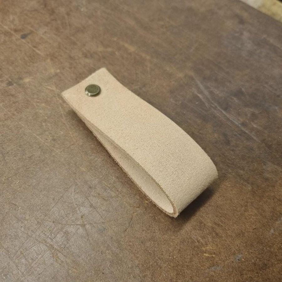 Large Hand Made Natural Nubuck Genuine leather Pull Handle Tapper Edge