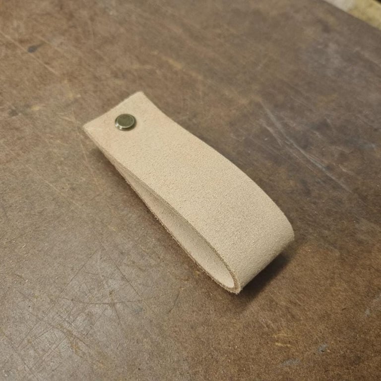 Large Hand Made Natural Nubuck Genuine leather Pull Handle Tapper Edge