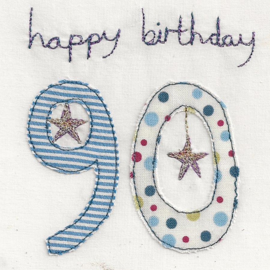 age 90 star birthday card