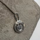 Small smiley pendant - sterling silver on a silver chain
