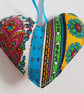 Bright Boho Floral Heart Decoration in Vintage Cotton - Image 2