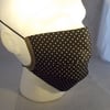 Adult Fabric Face Covering - Black with White Polka dots