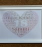 18th Birthday Typography Foiled Heart Print - Personalised A4 Framed Print - Image 4
