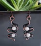 Handmade Pink Rose Quartz & Copper Dangle Earrings Gift Boxed Crystal Jewellery