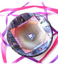 Cranberry Dichroic Glass Fused Bowl 13 x 2.5cm 065 Amethyst Purple Rim - Image 6