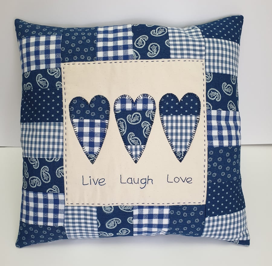 Sewing Pattern - Rustic Heart Applique Cushion Cover