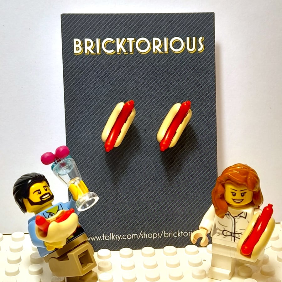 Lego Hot Dog Earrings