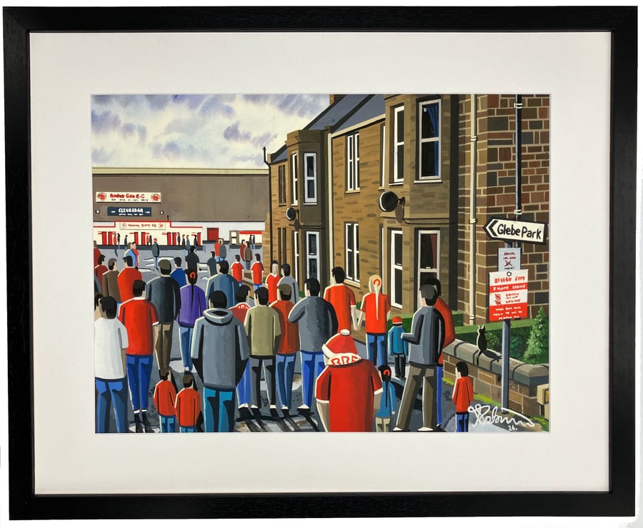Brechin City F.C, Glebe Park, Framed Football Art Print. 20" x 16" Frame