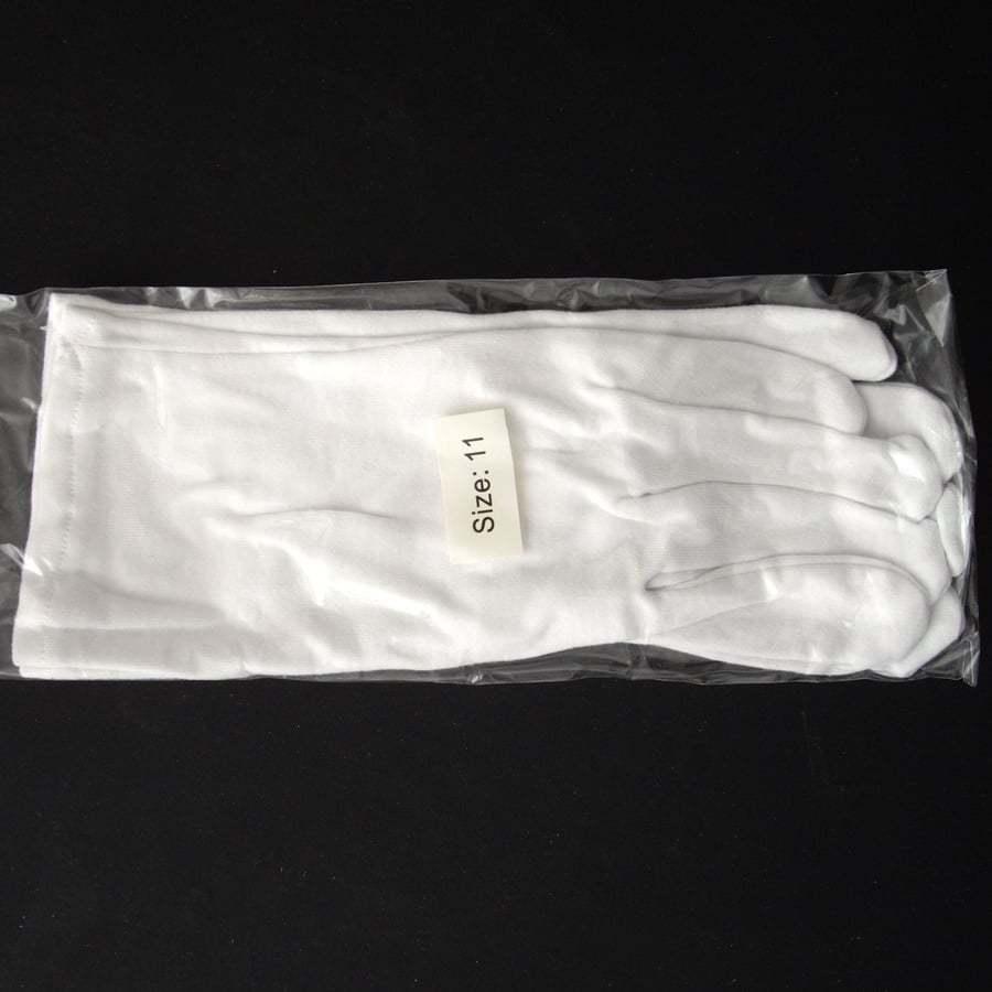 White Cotton Gloves Size 11 XXL