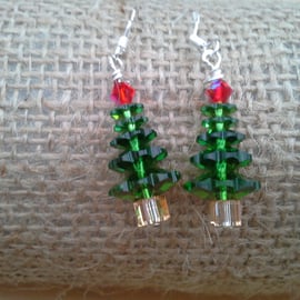 CRYSTAL CHRISTMAS TREE EARRINGS 