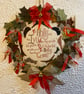 Christmas Wreath Decoration Home Display. Holly and the Ivy in Tweeds & Cotton. - Image 1
