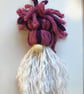 'Nasha' Hanging Gnome Decoration - Upcycled Macramé & Wooden Bead Decor - Image 2