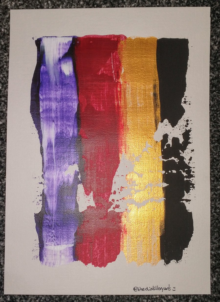 A5 Abstract Acrylic Pull Painting