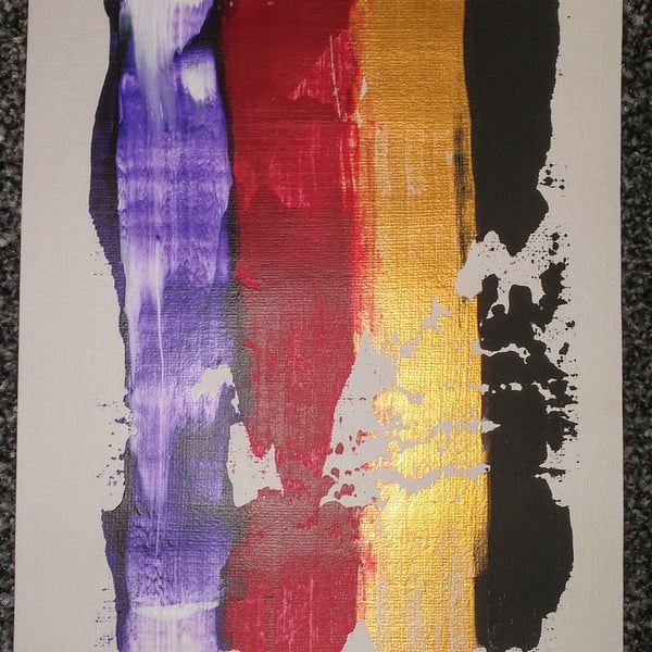 A5 Abstract Acrylic Pull Painting