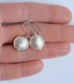 Sterling silver and Murano bead earrings - palest pink - Image 2