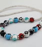 Multi coloured lampwork glass necklace - 1002536 - Image 1