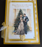 Handmade Luxury Personalised Art Deco Christmas Card, Crystal Embellishments A4  - Image 2