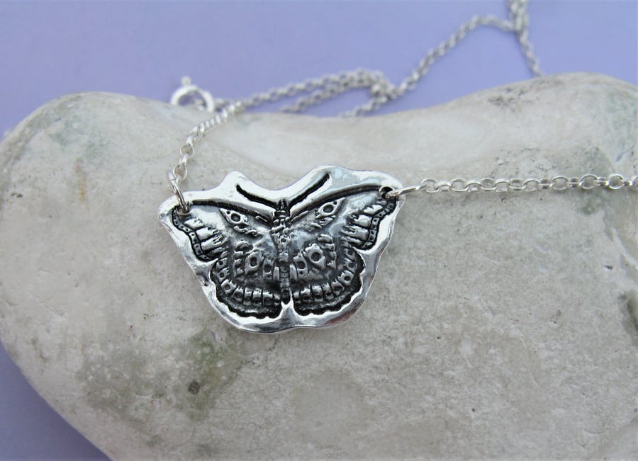 Fine silver butterfly necklace