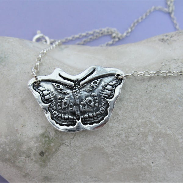 Fine silver butterfly necklace