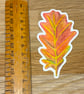 Orange-Red Oak Leaf Sticker - Image 3