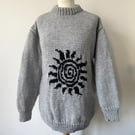 Hand knitted silver swirl jumper Ibiza style