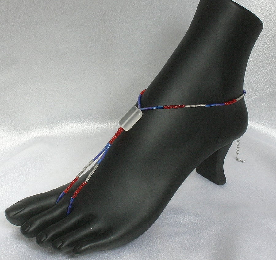 Patriotic foot accessory, footless sandels, foot and ankle accessories