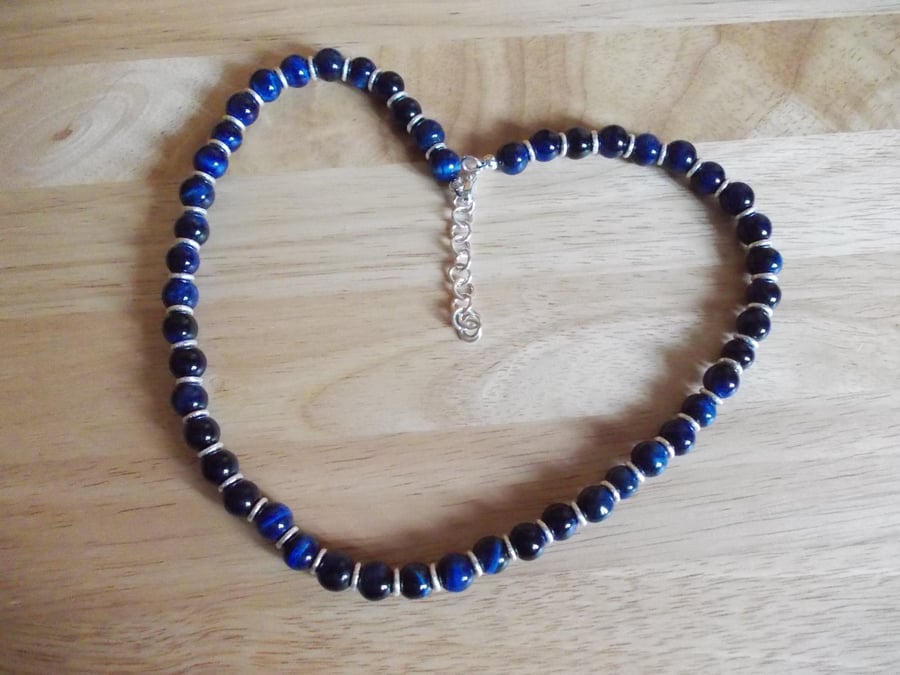 Blue tiger's eye necklace
