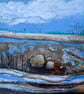 Cold Winter Day, original mixed media painting