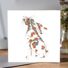 Floral Hare Greeting card