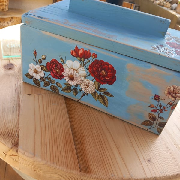 wooden storage box with lid