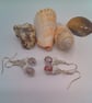 White Flower Bead, Silver Bead Cap and Glass Bead with a Silver Centre, Earrings - Image 7
