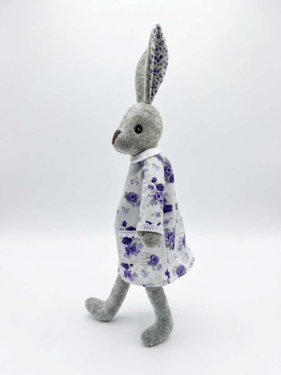 Luna Lapin Rabbit - Heirloom Rabbit - Handmade Wool Felt Bunny