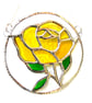 Rose Ring Suncatcher Stained Glass Yellow Handmade Gift Flower - Image 3